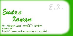 endre koman business card